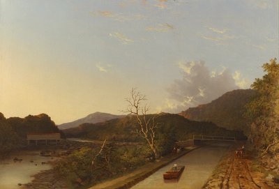 Erie Canal e Ponte Coberta, 1847 (óleo) de Walter Oddie